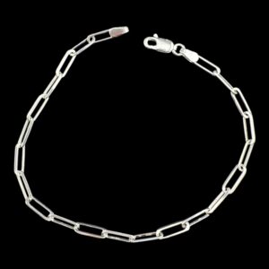 10k white gold paperclip style bracelet