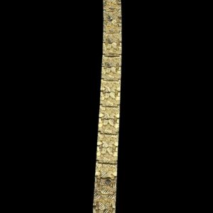 10k gold diamond cut nugget style bracelet