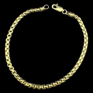 10k gold hollow rounded  box bracelet