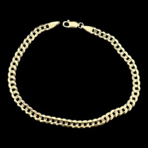 10k gold solid curb bracelet