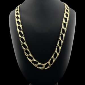 10k gold diamond cut/brush chain