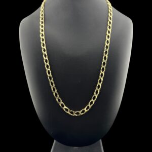 10k gold multi diamond cut chain