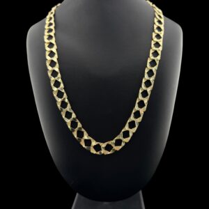 10k gold diamond cut/brush mutli cut chain