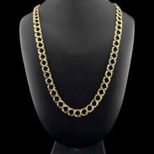 10k gold multi diamond cut chain